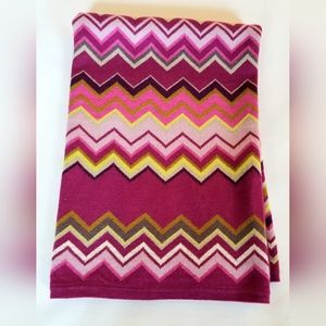 Missoni for Target Blanket Throw Shawl Scarf Pink Magenta Signature ZigZag Knit